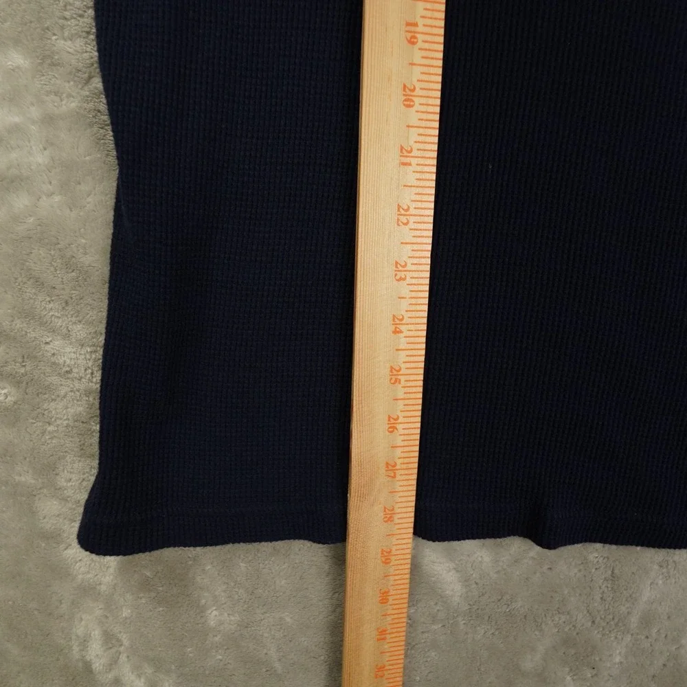Banana Republic Thermal Henley Shirt Men's XL Navy Blue Long Sleeve Outdoor